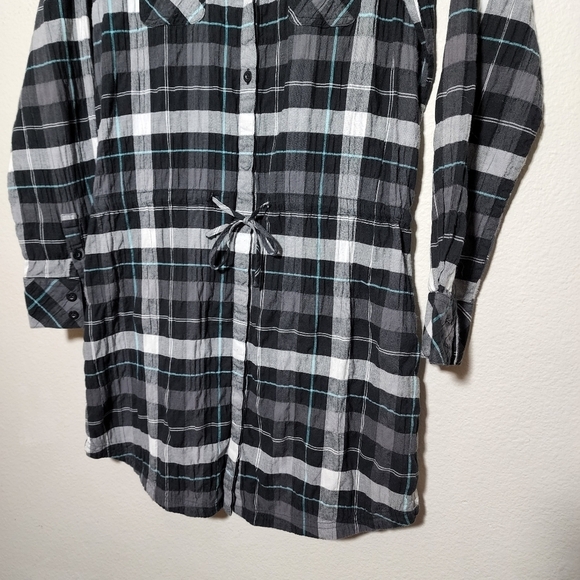 PATAGONIA Long-Sleeved Highlands Dress plaid button front‎ size XS - Picture 3 of 6